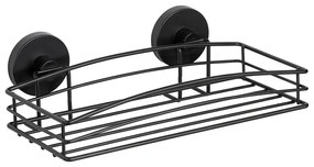 Čierna nástenná polica do kúpeľne Wenko Vacuum-Loc® Pavia, šírka 26 cm