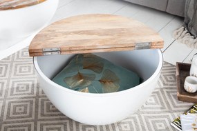 Konferenčný stolík Industrial Storage 60cm biely Mango