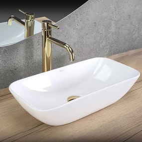 Rea Maria, umývadlo na dosku 520x380x115 mm, biela lesklá, REA-U6980