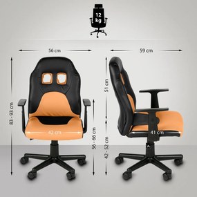 Detská kancelárska stolička Fun - Oranžová