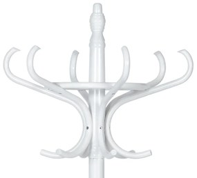 Drevený stojanový vešiak GIOR — biela