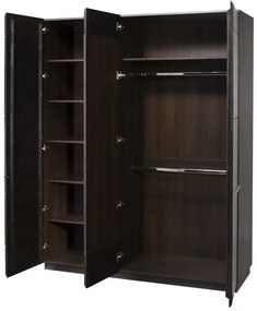 Šatní skříň Porti 73 165 cm z masivu dub čokoládový