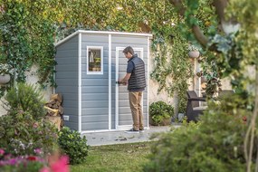 Záhradný domček Keter MANOR 6 x 4 Penthouse šedý / biely, s podlahou