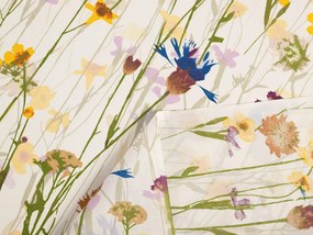 Biante Bavlnený záves Sandra SA-571 Lúčne kvety na krémovom 150x140 cm