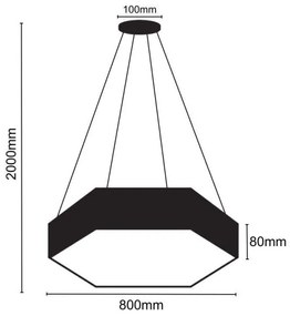 LED Luster na lanku LED/70W/230V 4000K pr. 80 cm