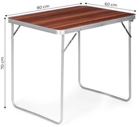 Skladací cateringový stôl 80x60 cm s imitáciou dreva