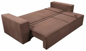 Rozkladacia trojmiestna pohovka s úložným priestorom RONDA červená