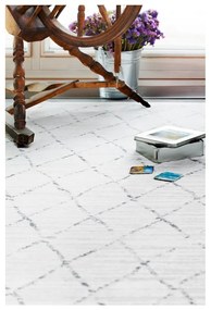 Biely vzorovaný obojstranný koberec Narma Vao, 140 × 200 cm