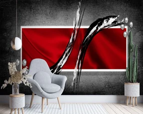 Gario Fototapeta Geometrické zloženie v červenej farbe Materiál: Vliesová, Rozmery: 400 x 280 cm