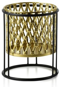 Kvetináč SWEN L V zlatý/čierny