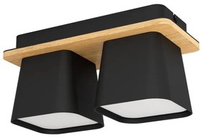 Eglo 390007 - Stropné svietidlo RUSCIO 2xE27/40W/230V čierna/hnedá