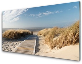 Obraz na skle Pláž chodník krajina 100x50 cm