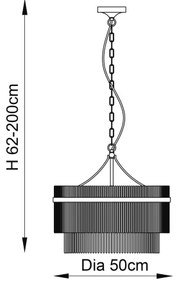 Endon 99166 - Luster na reťazi MARIETTA 5xE14/7W/230V mosadz/číre