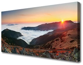 Obraz Canvas Hory mraky slnko krajina 140x70 cm