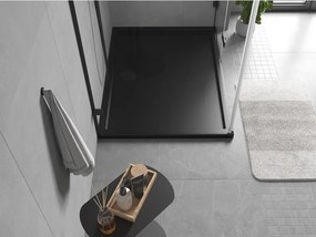 Mexen Flow Slim, obdĺžniková sprchová vanička 130 x 100 cm, čierna matná, 46R701013