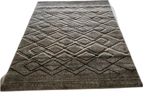 HU Sivý moderný koberec Rio 166-D.Grey-D.Grey s geometrickým vzorom Rozmer: 200x290 cm