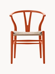 Drevená stolička's ručne tkanou sedacou plochou CH24 Wishbone Chair