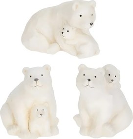 Set snežných medveďov s mláďatami 11 cm