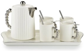 Čajový/kávový set Luca Silver White