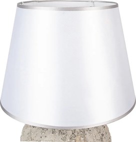 Šedá terakotová stolní lampa Teracci se stříbrným stínidlem - Ø 35*59cm