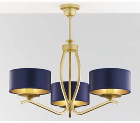Jupiter 2113 - Luster na tyči KASZMIR 3xE27/15W/230V modrá/zlatá