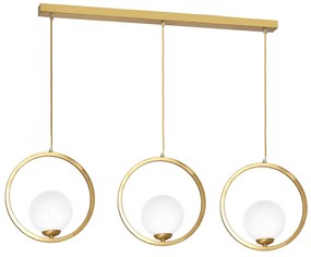 Závesné svietidlo Vienna, 3x biele sklenené tienidlo, c