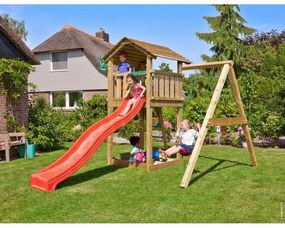 Ihrisko Jungle Cottage so šmykľavkou a modulom 1-Swing Frame