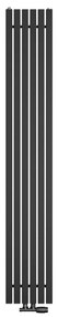 Regnis LUXAR, vykurovacie teleso 290x1600mm so stredovým pripojením 50mm, 643W, čierna matná, LUXAR160/29/D50/BLACK