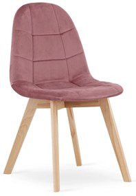 Tmavo ružová zamatová jedálenská stolička BORA