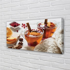 Obraz canvas Winter tea cup 125x50 cm