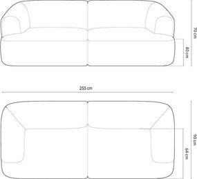 Zelená zamatová pohovka 255 cm Campi – Cosmopolitan Design