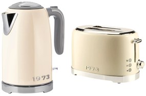 Silvercrest®  Rýchlovarná kanvica, 1,7 l + Hriankovač Retro 1973, krémová  (800010786)