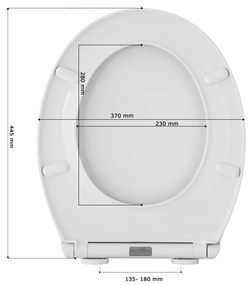 Gamma Porto, toaletné WC sedátko 445x370mm z polypropylénu s pomalým zatváraním, biela, GMA-PORTO