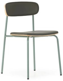 Tmavozelené čalúnené stohovateľné jedálenské stoličky v súprave 2 ks Saula – Marckeric