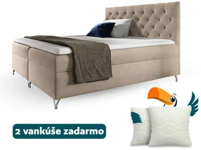 Wilsondo Čalúnená boxspring manželská posteľ s matracom Guliette - béžová Rozmer: 160x200