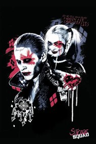 Umelecká tlač Jednotka samovrahov - Harley a Joker