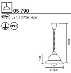 Redo 05-790 - Luster na lanku ETRUSCA 1xE27/42W/230V
