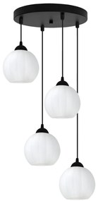Závesné svietidlo Costa, 4x biele sklenené tienidlo, b, o