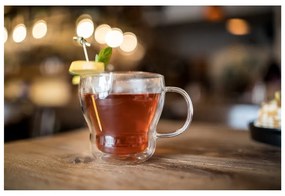 Sklenené hrnčeky v súprave 2 ks na cappuccino/dvojstenné 370 ml Bolla – Vialli Design