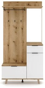 Predsieňová stena so zrkadlom SVEN hnedá/biela