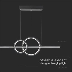 LED Luster na lanku LED/15W/230V 4000K 80 cm čierna