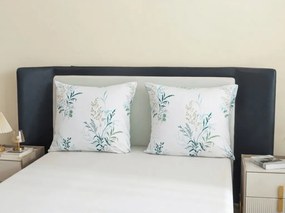 Mikroflanelová obliečka na vankúš VERDELLE 40x50 cm, bielo-zelený