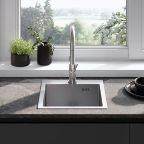 Rea Leo, 1-komorový oceľový drez 400x450x185 mm, oceľová, ZLE-06000