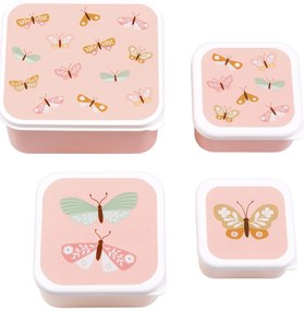A Little Lovely Company - súprava štyroch desiatových škatuliek - motýliky