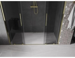 Mexen Velar Duo, posuvné sprchové dvere do otvoru 170 cm, 8mm šedé sklo, zlatá lesklá, 871-170-000-42-50