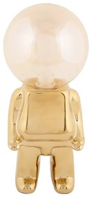 LED stmievateľná stolová lampa v zlatej farbe so skleneným tienidlom (výška 27 cm) Ross – Leitmotiv