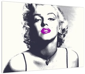 Obraz Marilyn Monroe s fialovými perami (70x50 cm)