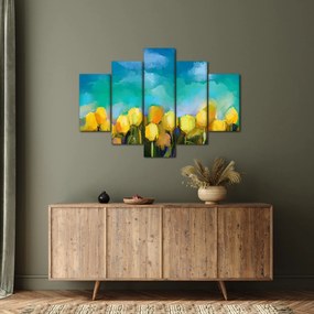 Obraz žltých tulipánov (150x105 cm)