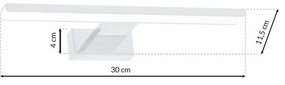 Nástenné LED svietidlo Shine1, 1x LED 7w, 4000k, (30 cm), w