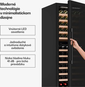 Klarstein Velaire vstavaná vinotéka | Moderná, elegantná | UV ochrana | Dvojzónová | 122 fliaš